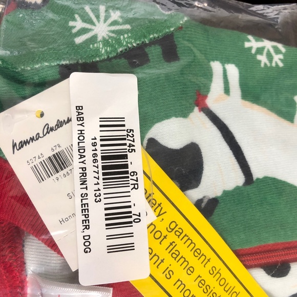 Hanna Anderson Baby Holiday Dog Print One-Piece Zip Sleeper US 6-12 Mos … - Picture 15 of 15